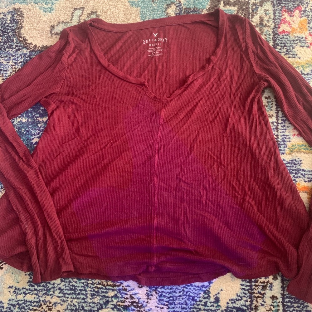 soft and sexy ae waffle long sleeve shirt